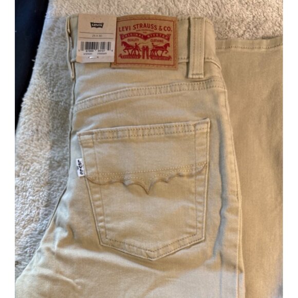 Levi Strauss 726 High Rise Flare Western Jeans Women's Size 25X30 Tan Khaki NEW - Picture 3 of 7